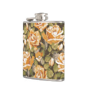 Floral patroon van gele rozen Heupfles (Links)