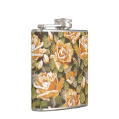 Floral patroon van gele rozen Heupfles (Rechts)