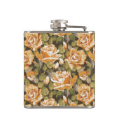  Floral patroon van gele rozen Heupfles (Achterkant)