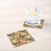  Floral patroon van gele rozen Kartonnen Onderzetters (Insitu)