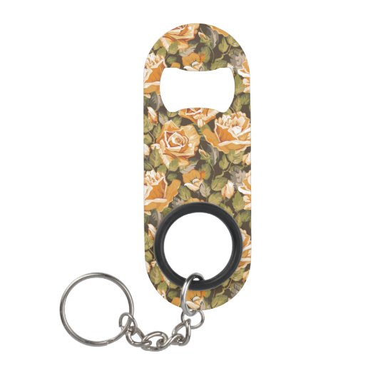 Floral patroon van gele rozen Mini Flessenopener (Voorkant)