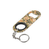 Floral patroon van gele rozen Mini Flessenopener (Achterkant Gekanteld)