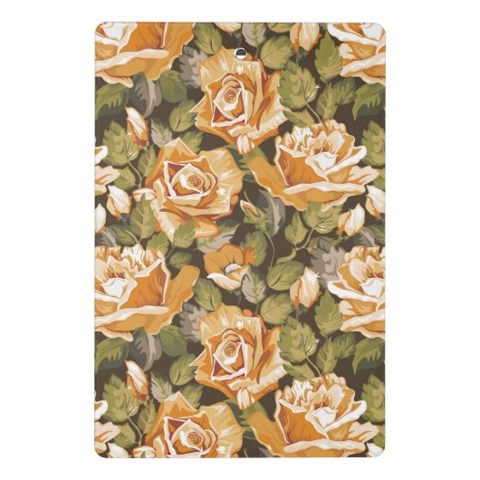  Floral patroon van gele rozen Mini Klembord (Achterkant)