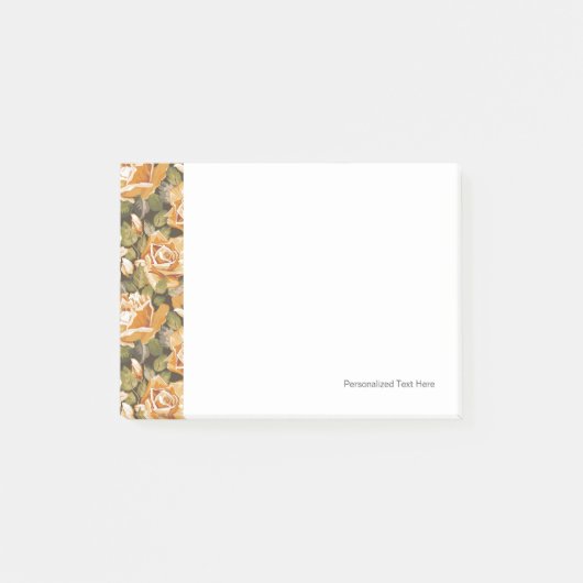Floral patroon van gele rozen Post-it® Notes (Voorkant)