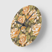  Floral patroon van gele rozen Ronde Klok (Hoek)
