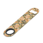 Floral patroon van gele rozen Speed Flessenopener (Voorkant Gekanteld)