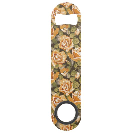 Floral patroon van gele rozen Speed Flessenopener (Voorkant)