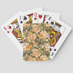 Floral patroon van gele rozen Speelkaarten