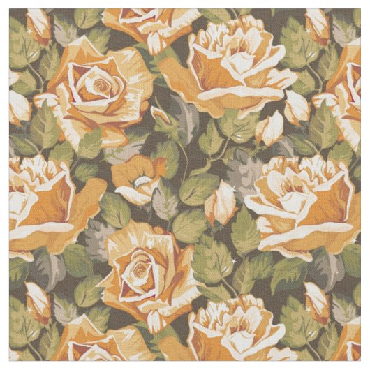 Floral patroon van gele rozen Stof (Close Up)