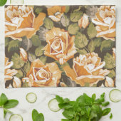  Floral patroon van gele rozen Theedoek (Gevouwen)