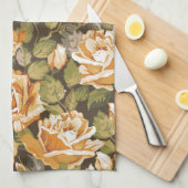  Floral patroon van gele rozen Theedoek (Quarter Fold)