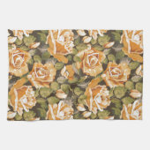  Floral patroon van gele rozen Theedoek (Horizontaal)