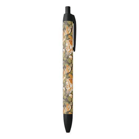  Floral patroon van gele rozen Zwarte Inkt Pen (Achterkant (Verticaal))