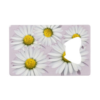 Floral patroon van witte en gele maissoorten creditkaart flessenopener