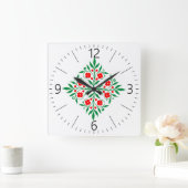 Floral patroon vierkante klok (Huis)
