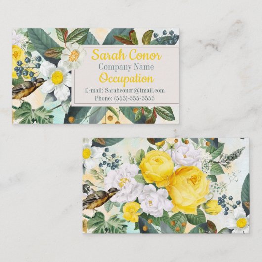 Floral patroon visitekaartje (Voorkant / Achterkant)