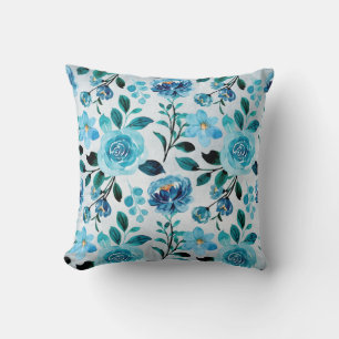 Floral Patroon voor blauw land Kussen