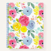 Floral Patroon voor heldere kleurrijke Waterverf Notitieboek (Voorkant)