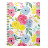 Floral Patroon voor heldere kleurrijke Waterverf Notitieboek (Voorkant)