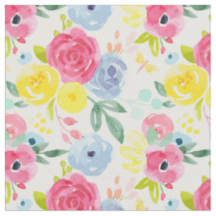 Floral Patroon voor heldere kleurrijke Waterverf Stof