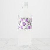 Floral patroon waterfles etiket (Voorkant)