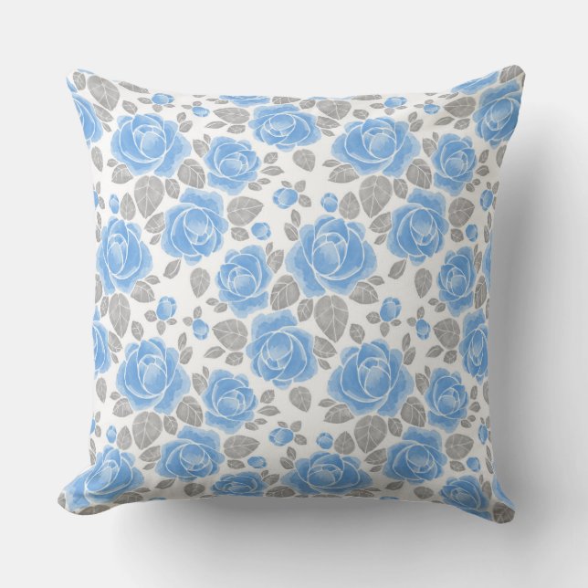 Floral patroon. Waterverf rozen /2 Kussen (Voorkant)