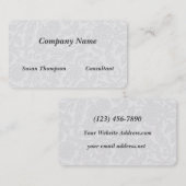 Floral Patroon wit in reliëf op wit Visitekaartje (Voorkant / Achterkant)