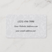 Floral Patroon wit in reliëf op wit Visitekaartje (Achterkant)