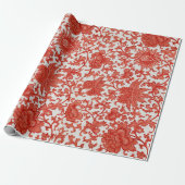 Floral patroon witte achtergrond Verpakkingspapier Cadeaupapier (Uitgerold)