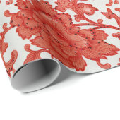 Floral patroon witte achtergrond Verpakkingspapier Cadeaupapier (Rol Hoek)