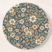 Floral  patroon zandsteen onderzetter (Voorkant)