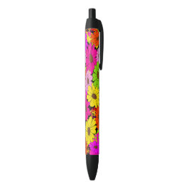 Floral patroon zwarte inkt pen