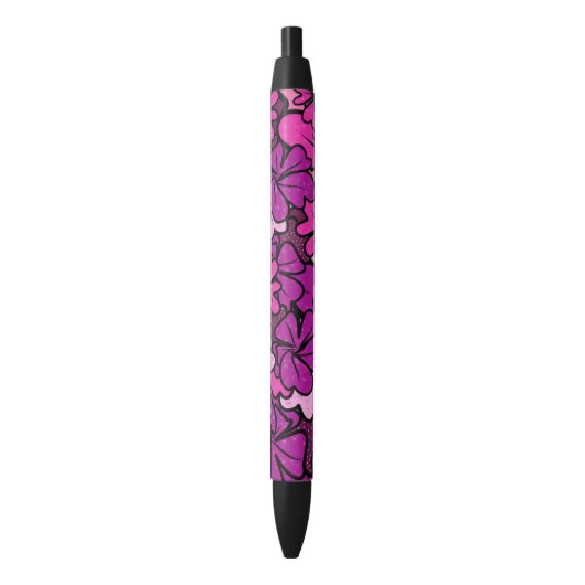Floral patroon zwarte inkt pen (Voorkant Verticaal)