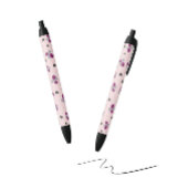 Floral patroon zwarte inkt pen