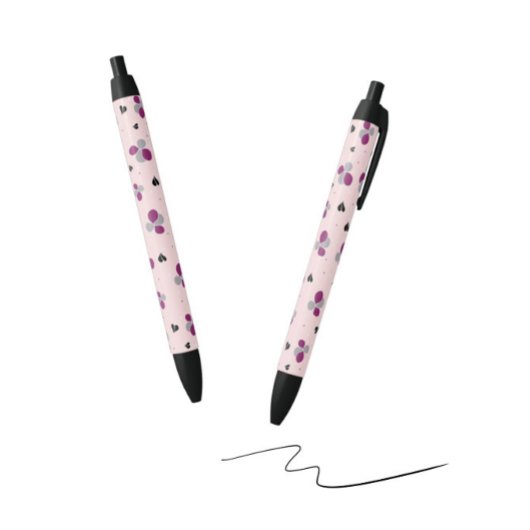 Floral patroon zwarte inkt pen