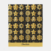 Floral patroongoud doedle roos gepersonaliseerde n fleece deken (Voorkant)
