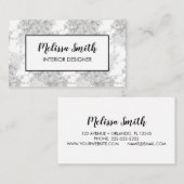 Floral patroongrijs Visitekaartje voor intern ontw (Voorkant / Achterkant)