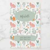 Floral patroonnaam en gepersonaliseerde tekst voedselcontainer etiket (Enkel label)