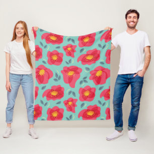 Floral patroonpatroon met roze roze petals fleece deken