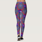 Floral pattern.05.FR.Bluex4b Red BG Leggings (Achterkant)