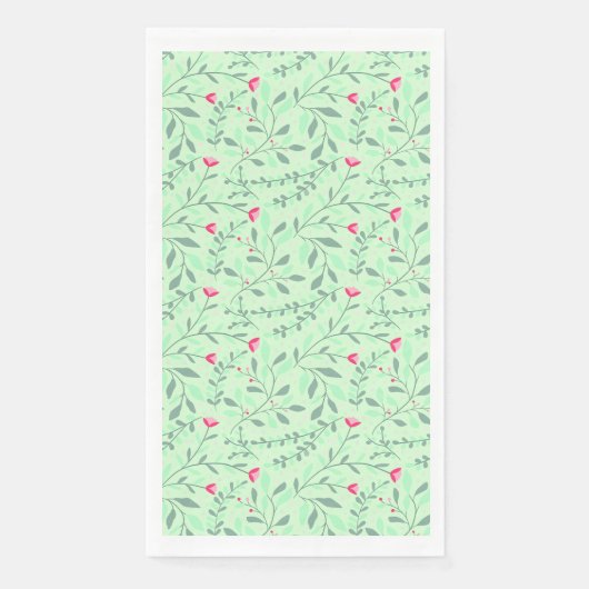 Floral pattern.05.FR.pink en Lgreen LGreen BG Servet (Voorkant)