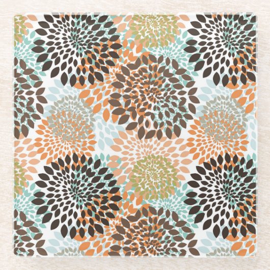 Floral Pattern 10 Glazen Onderzetter (Voorkant)