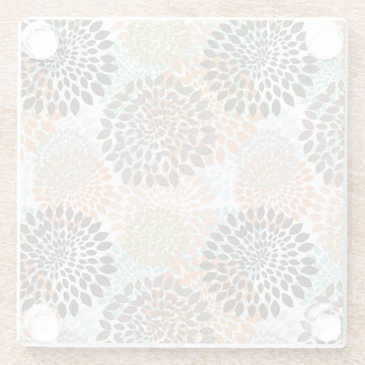 Floral Pattern 10 Glazen Onderzetter (Achterkant)