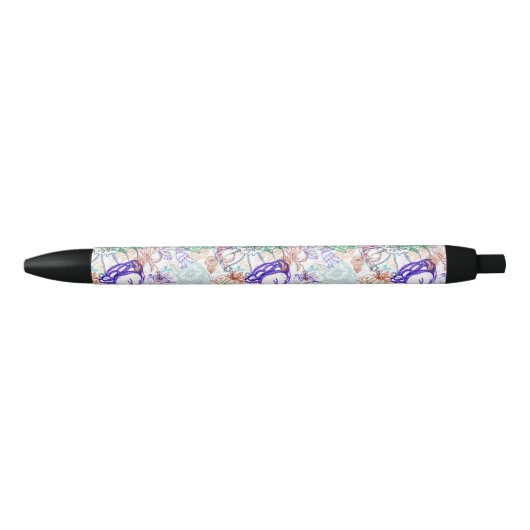 Floral Pattern 10 Zwarte Inkt Pen (Voorkant)