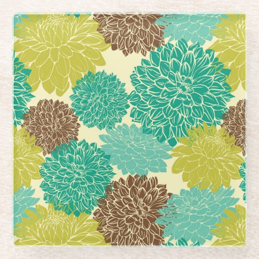 Floral Pattern 11 Glazen Onderzetter (Voorkant)