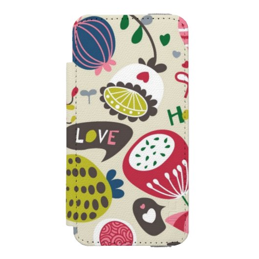 Floral Pattern 11 Incipio iPhone Portemonnee Hoesje (Voorkant Agenda)