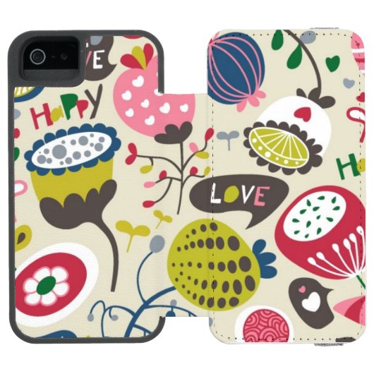 Floral Pattern 11 Incipio iPhone Portemonnee Hoesje (Agenda Open)