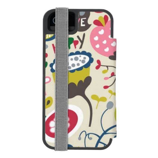 Floral Pattern 11 Incipio iPhone Portemonnee Hoesje (Agenda Achterkant)