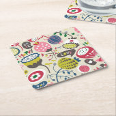 Floral Pattern 12 Kartonnen Onderzetters (Schuin)