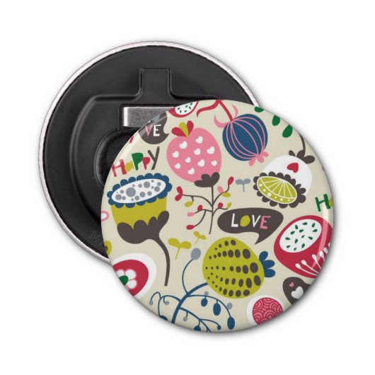 Floral Pattern 13 Button Flesopener (Voorkant)